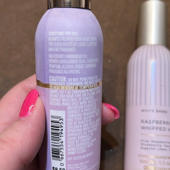 NWT 2 B&BW Room Sprays-Strawberry Pound Cake & Raspberries & Whipped Vanilla - Picture 2 of 5